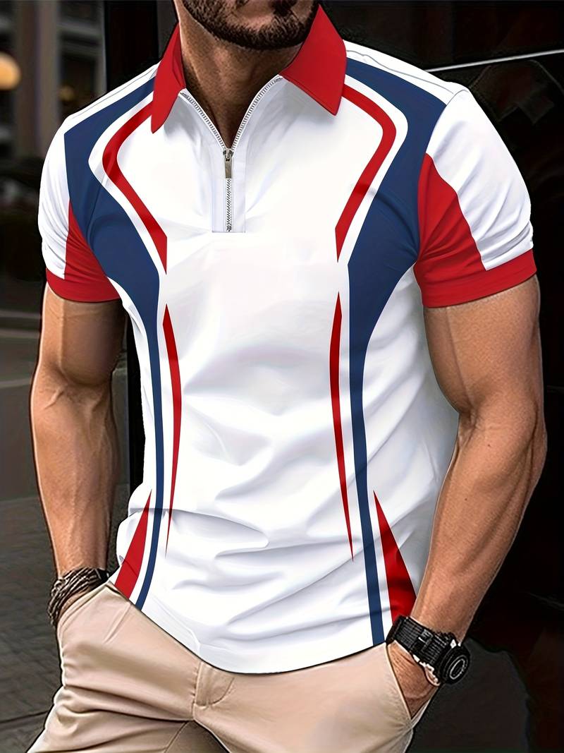 Variant image for Męska Nowoczesna Oddychająca Koszulka Sportowa z Krótkim Rękawem z Funkcjonalnym Designem-1
