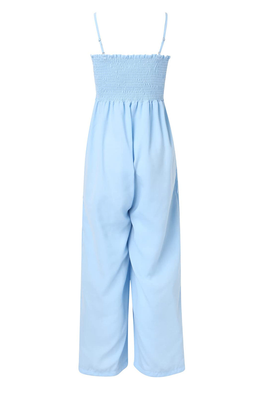 Kobieta Elegancki Lekki Jumpsuit z Wąskimi Ramiączkami i Szerokimi Nogawkami
