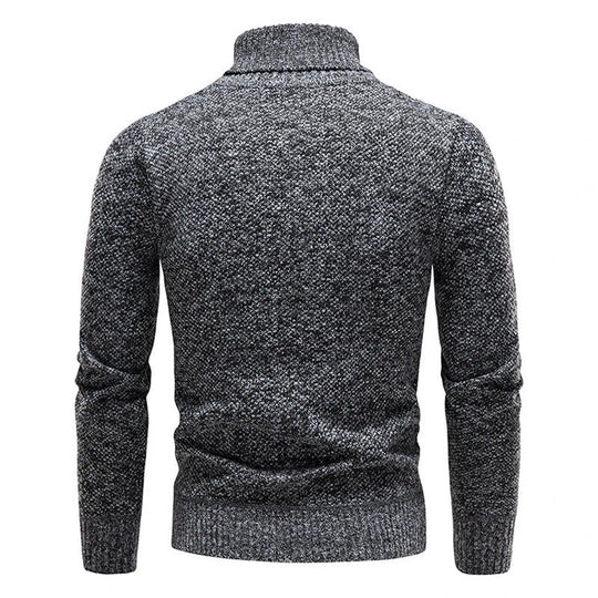 Elegancki Sweter Fleece z Kołnierzem Golf Męski | Idealny na Jesień/Zimę