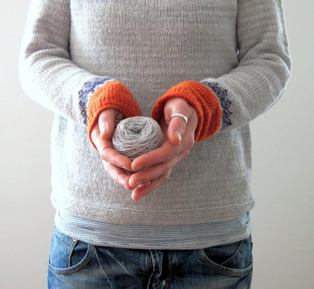 Damski Elegancki Wełniany Sweter z Wzorem Fair Isle z Miękkiego Materiału