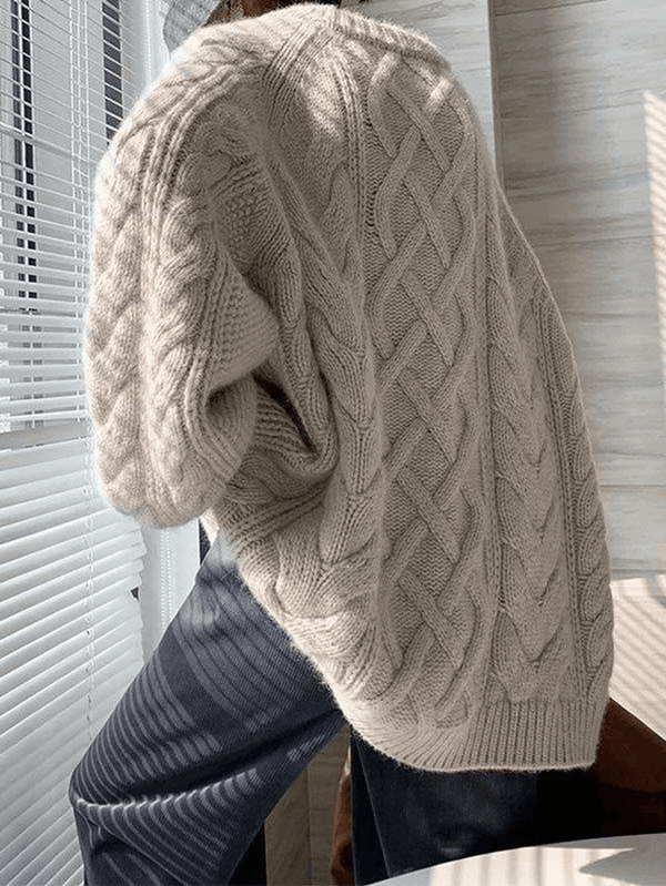 Kobiecy Stylowy Sweter Oversized z Oryginalną Teksturą i Luźnym Krojem