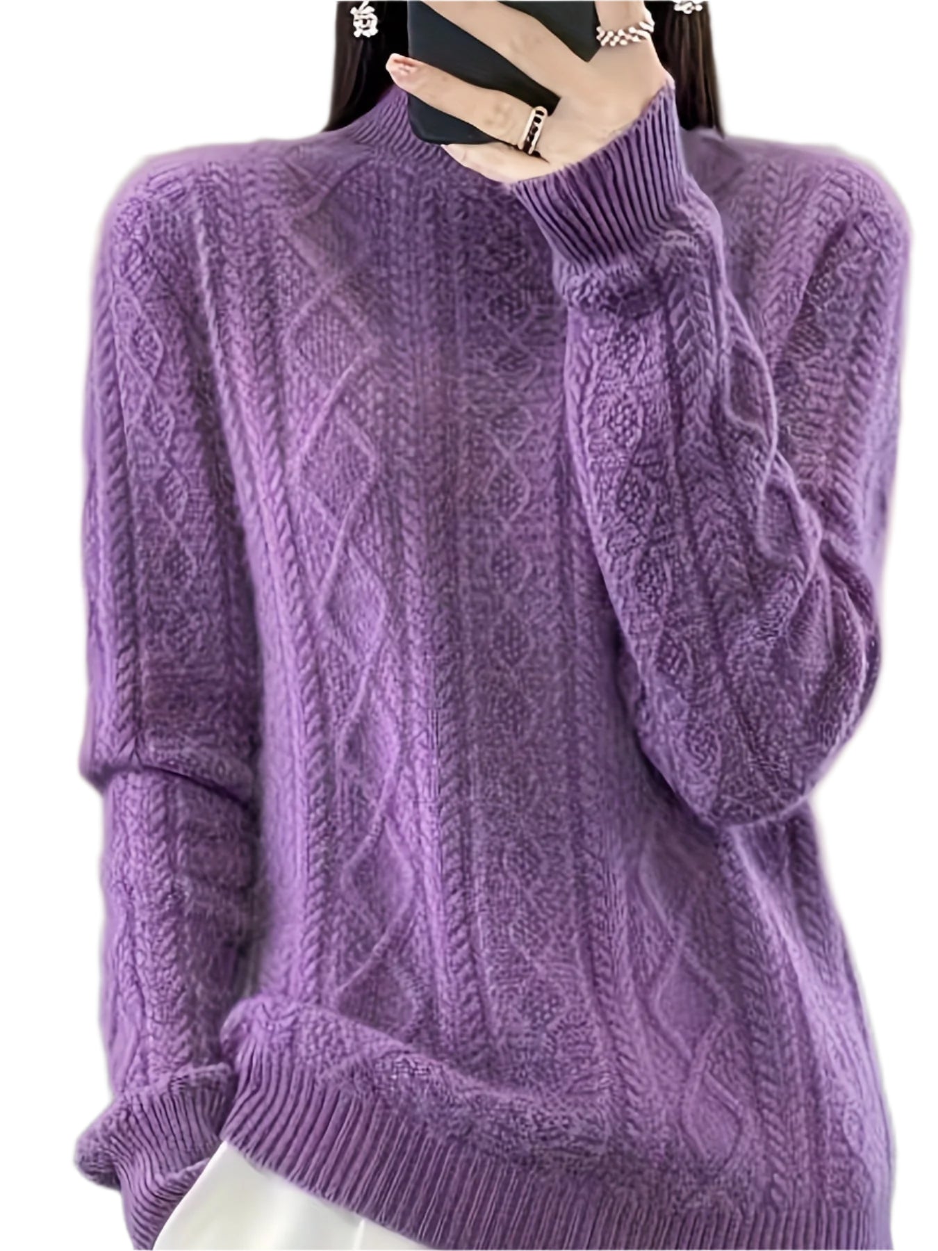 Wygodny Sweter Pulower z Wełny z Długimi Rękawami Damski | Idealne na zimę