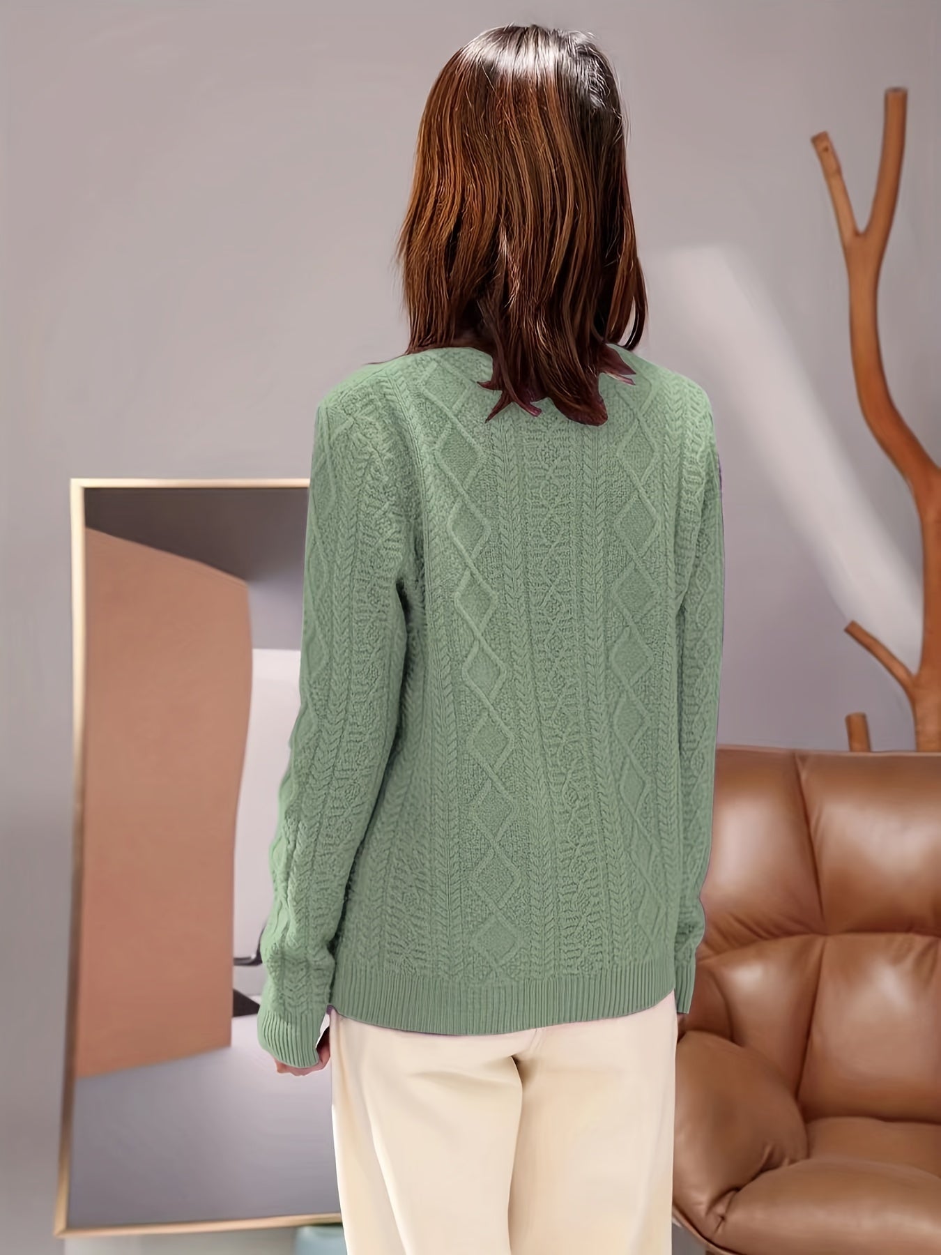 Wygodny Sweter Pulower z Wełny z Długimi Rękawami Damski | Idealne na zimę