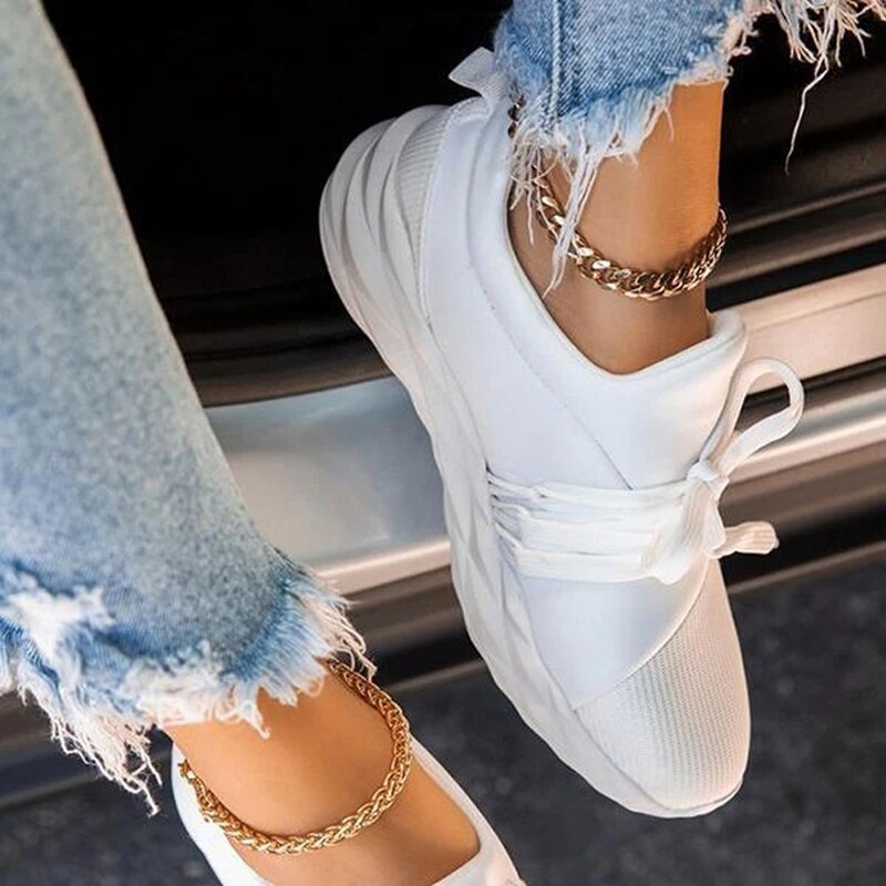 Damskie Sznurowane Sneakersy