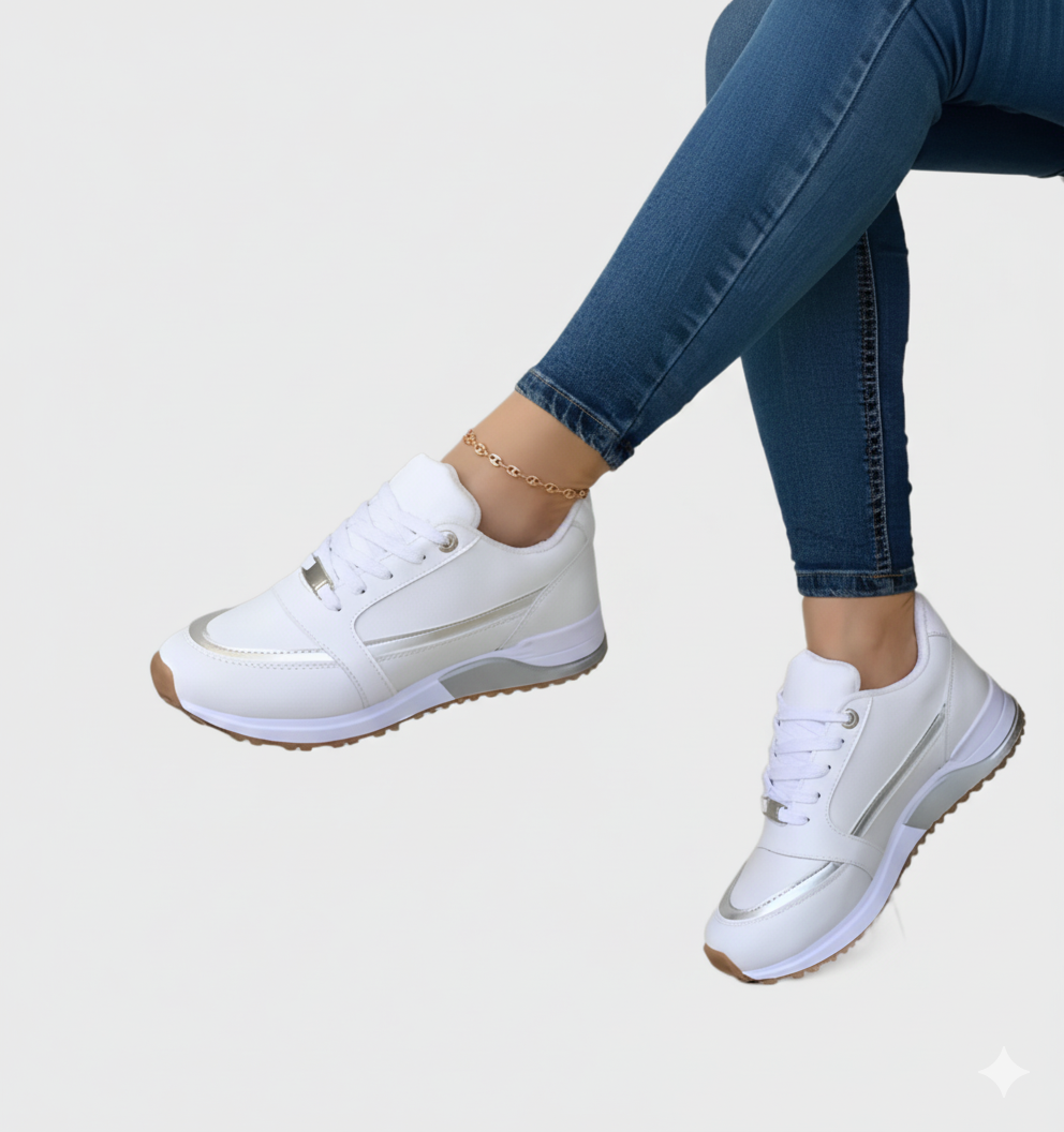 Damskie Wygodne Oddychające Sneakersy Ortopedyczne z Grubą Podeszwą i Sznurowaniem