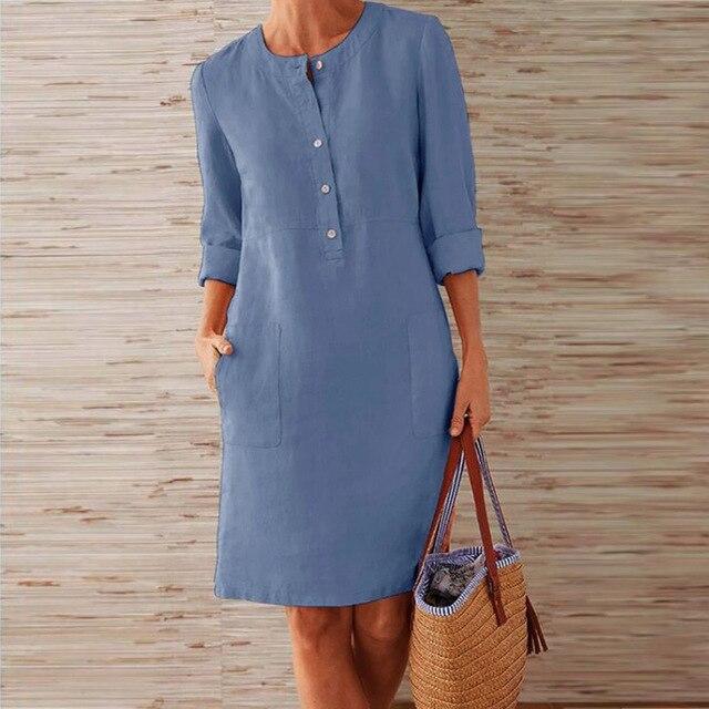 Variant image for Kobieca Wygodna Letnia Sukienka Midi z Flattering Fitem-44