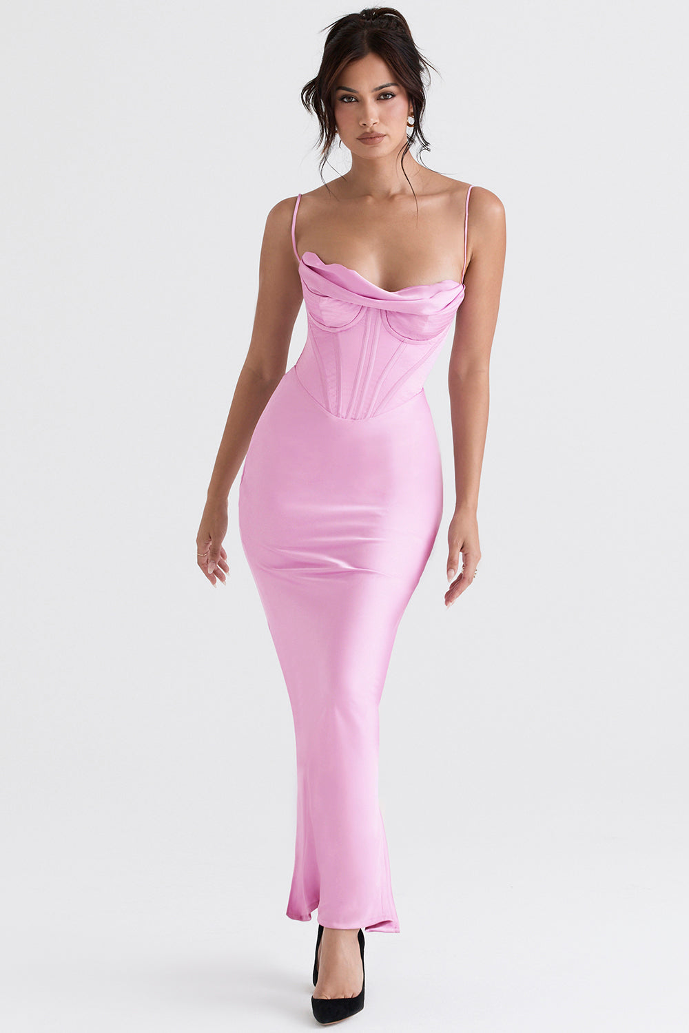 Sukienka Maxi Bodycon z Cienkimi Ramiączkami