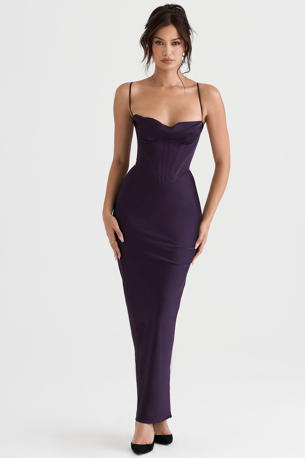 Sukienka Maxi Bodycon z Cienkimi Ramiączkami