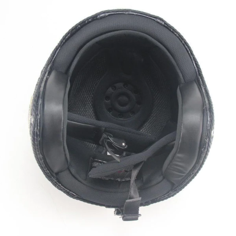 Męski Retro Kask Motocyklowy z Odczepianą Wnętrznością do Jazdy na Skuterze