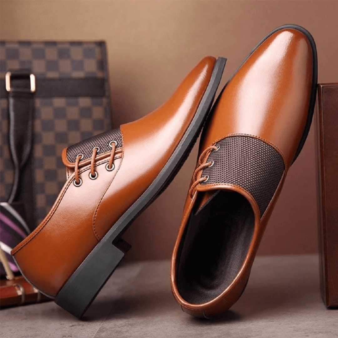 Męskie Sznurowane Buty Klasycznego Kroju 4