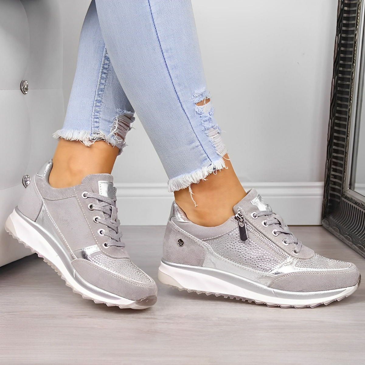 Damskie Sneakersy Sznurowane