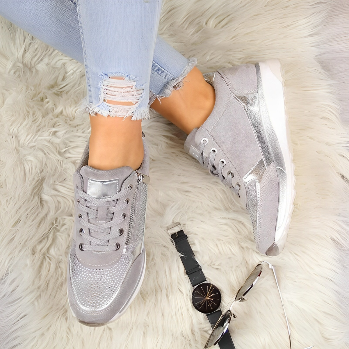 Damskie Sneakersy Sznurowane