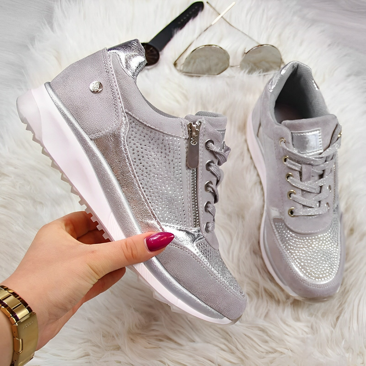 Damskie Sneakersy Sznurowane