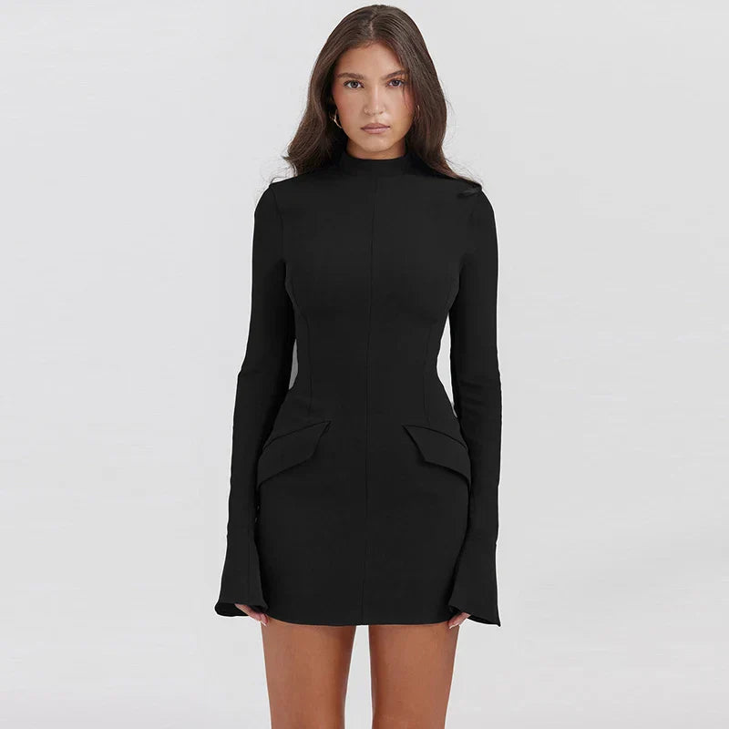 Variant image for Damska Stylowa Bodycon Sukienka z Kieszeniami na Wieczorne Wyjścia-1