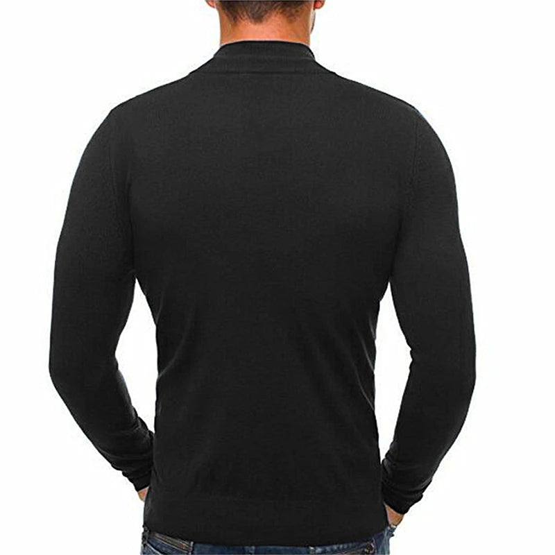 Casualny Slim Fit Sweter z Elastycznego Materiału Męski | Idealny na Jesień/Zimę