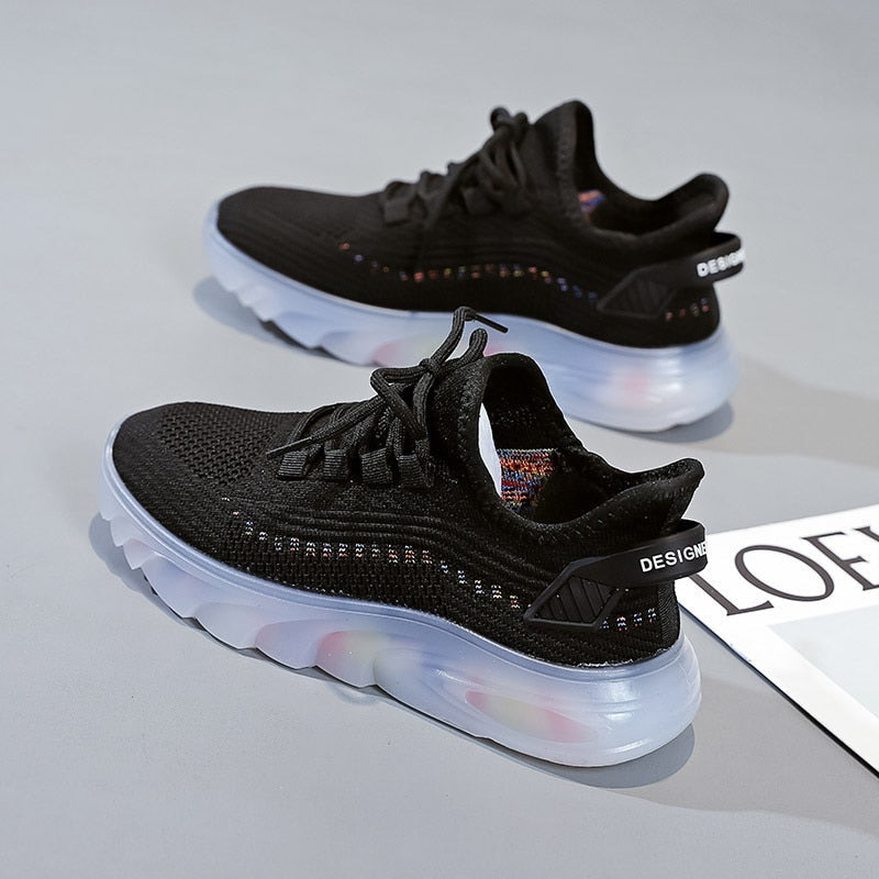 Variant image for Damskie Wygodne Tekstylne Sneakersy z Wysoką Cholewką i Grubą Podeszwą-6