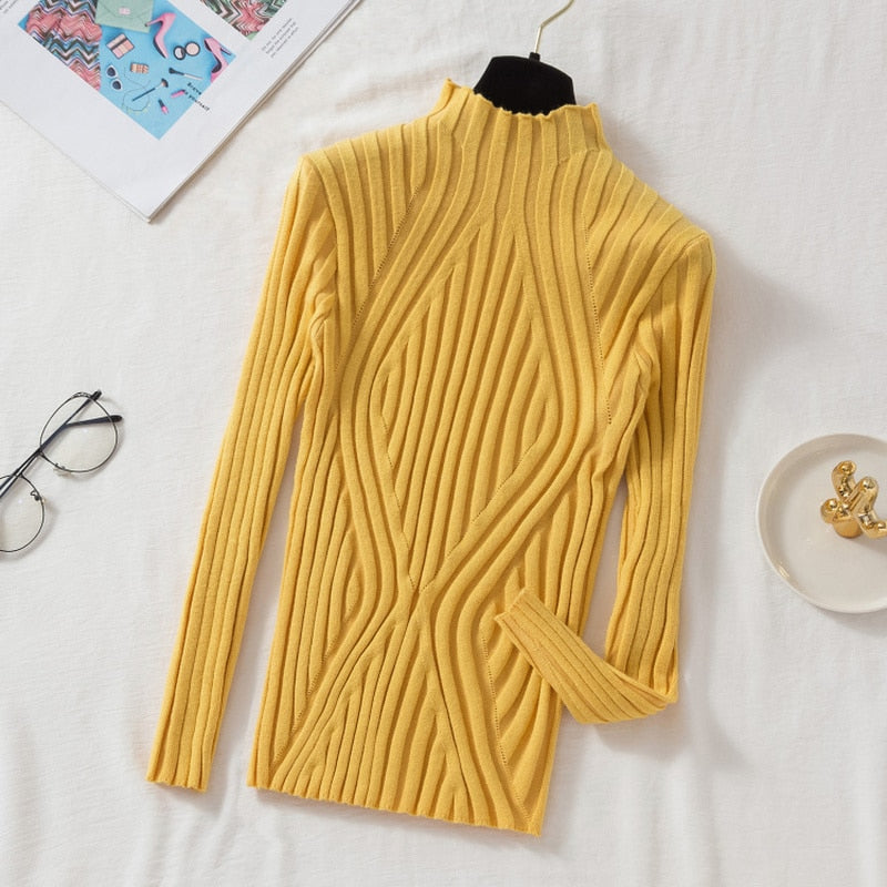 Sweter Damski Elegancki z Miękkiego Materiału z Długimi Rękawami