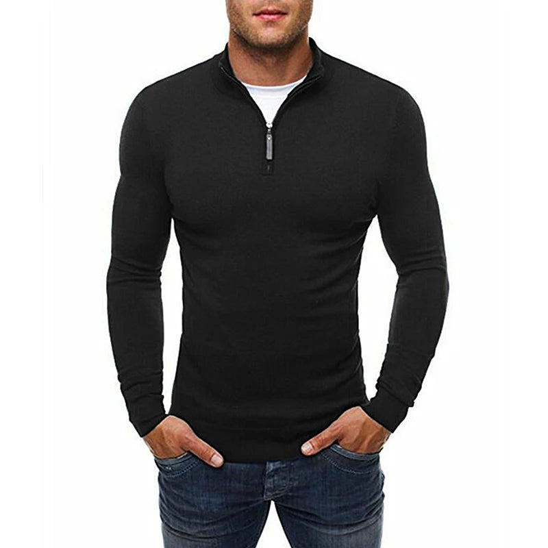 Casualny Slim Fit Sweter z Elastycznego Materiału Męski | Idealny na Jesień/Zimę