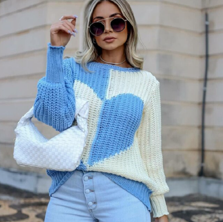 Damski Elegancki Sweter z Dzianiny z Wysokiej Jakości Materiału z Uniwersalnym Krojem
