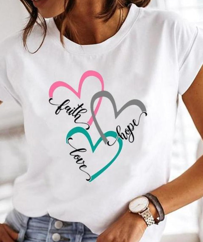 Variant image for T Shirt Damski Oversize Bawełna z Ekstrawaganckim Wzorem na Lato-37