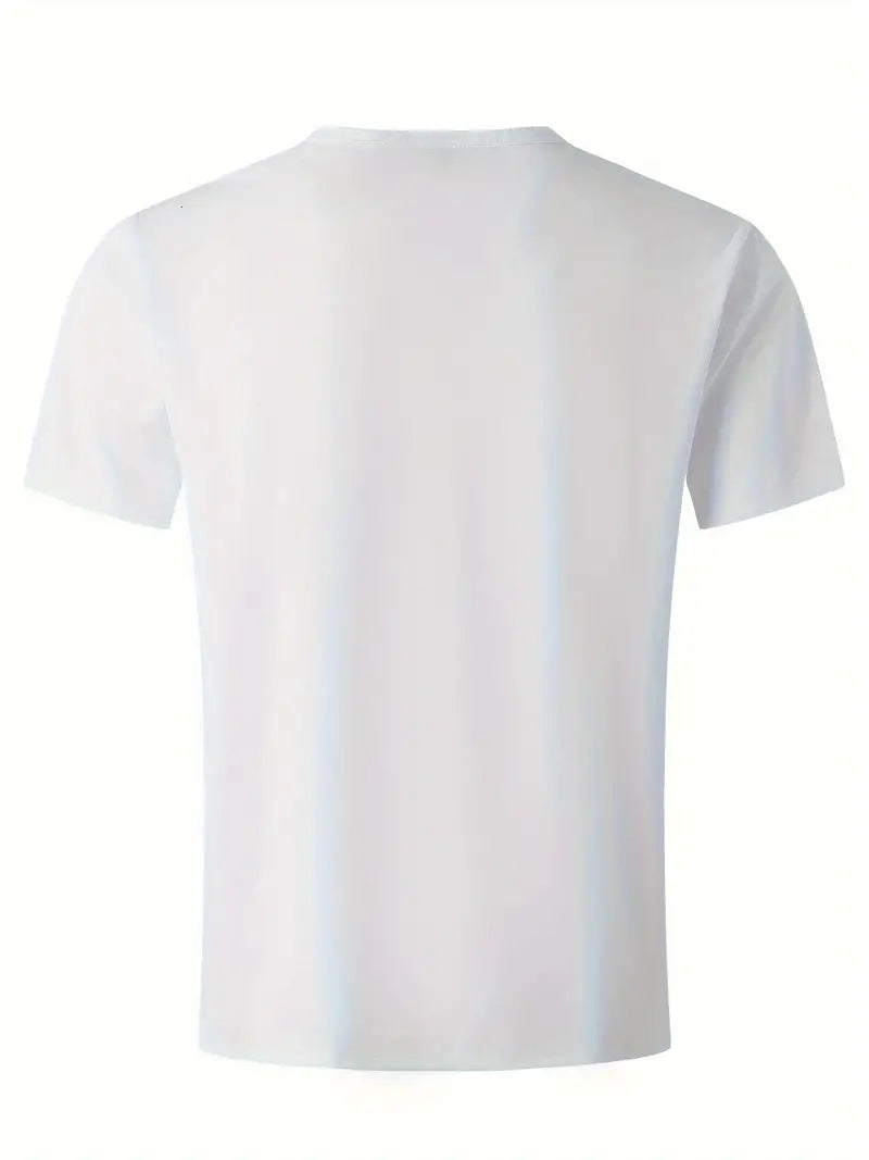 Męski Wysokiej Jakości T-Shirt z V-dekoltem z Swobodnym Krojem