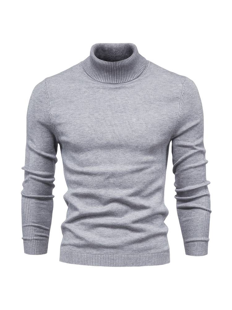 Casualowy Sweter z Kołnierzem Stojącym Slim Fit Męski | Idealny na Jesień/Zimę