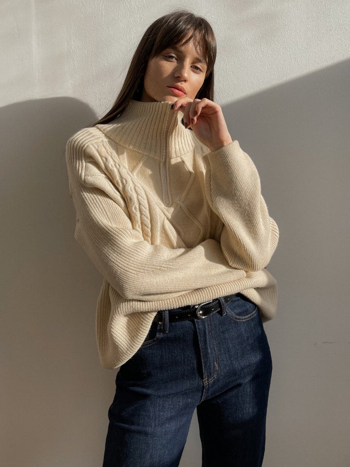 Casualowy Sweter z Wzorem Geometrycznym Damski | Idealny na Jesień/Zimę