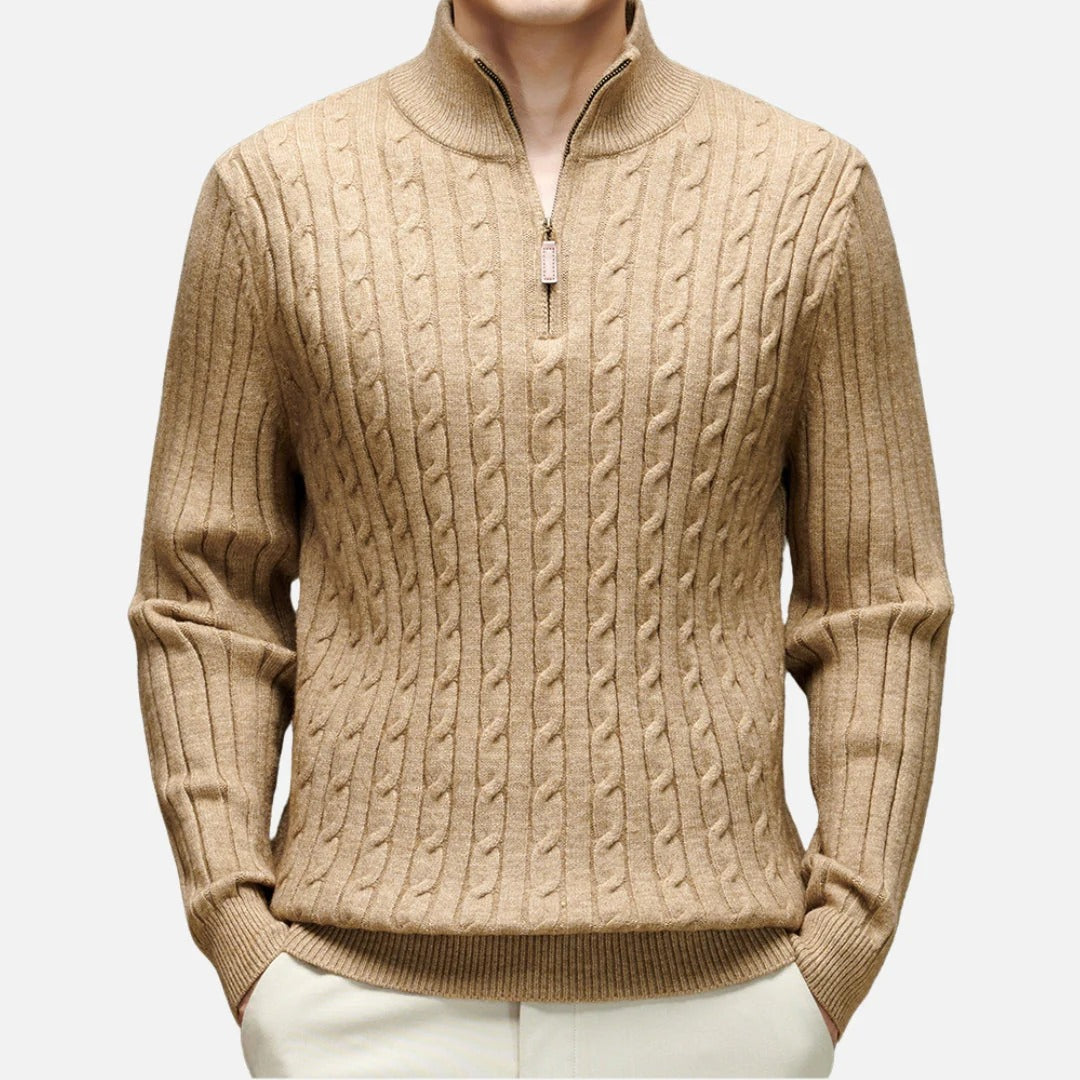 Funkcjonalny Dzianinowy Sweter z Zamkiem Męski | Idealny na Jesień/Zimę