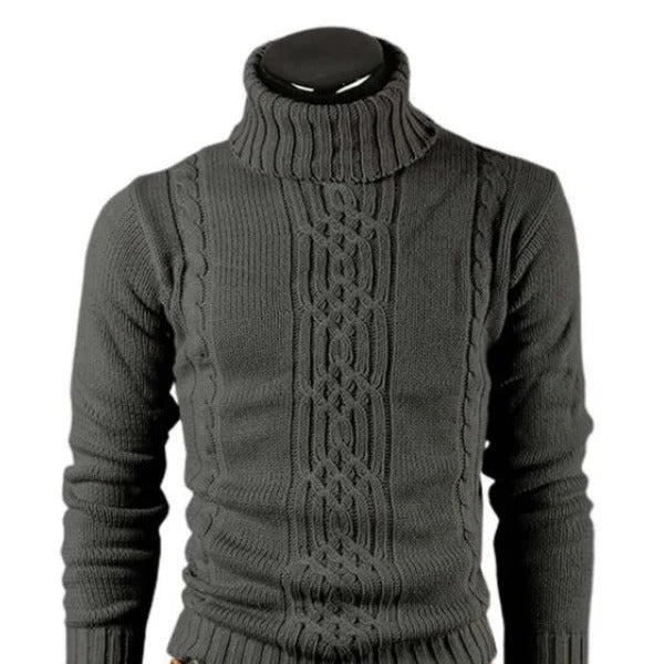 Stylowy Golfowy Sweter z Warkoczowym Splotem Męski | Idealne na zimę