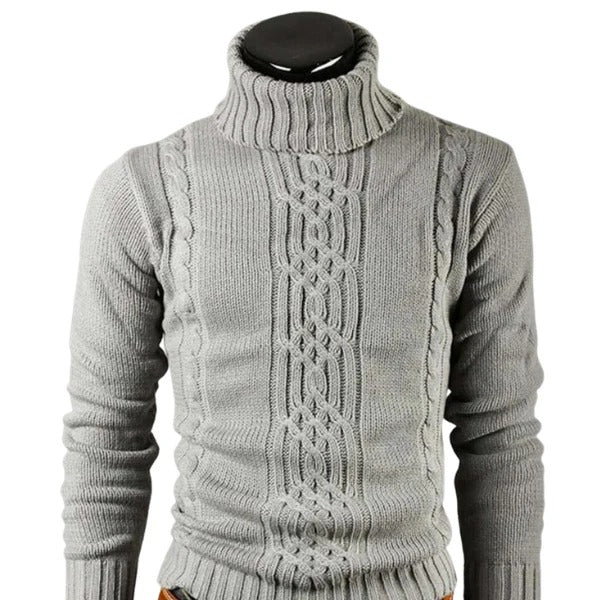 Stylowy Golfowy Sweter z Warkoczowym Splotem Męski | Idealne na zimę