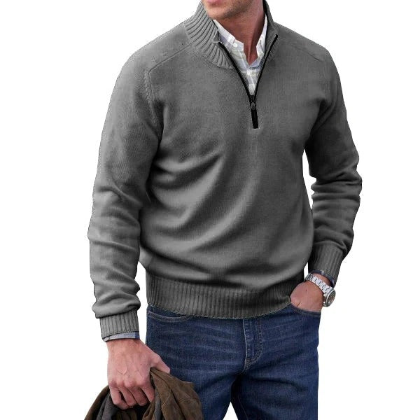 Wygodny Polarowy Sweter z Ćwierćzamkiem Męski | Idealny na Jesień/Zimę