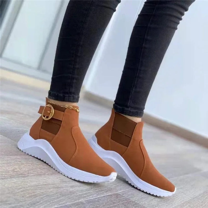 Eleganckie Wsuwane Buty Za Kostkę Z Klamrą Damski | Chic i Idealne na Wszystkie Sezony