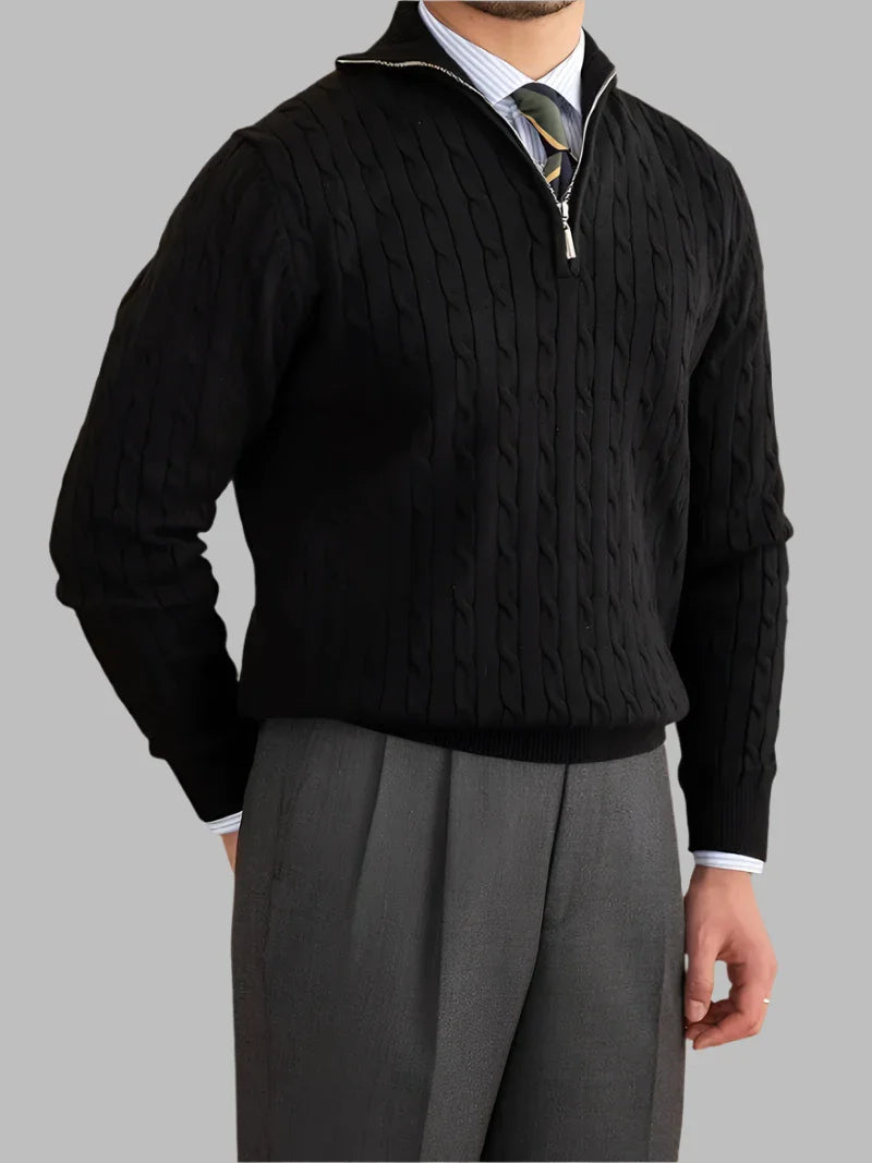 Casualowy Sweter z Zamkiem Męski | Idealny na Jesień/Zimę