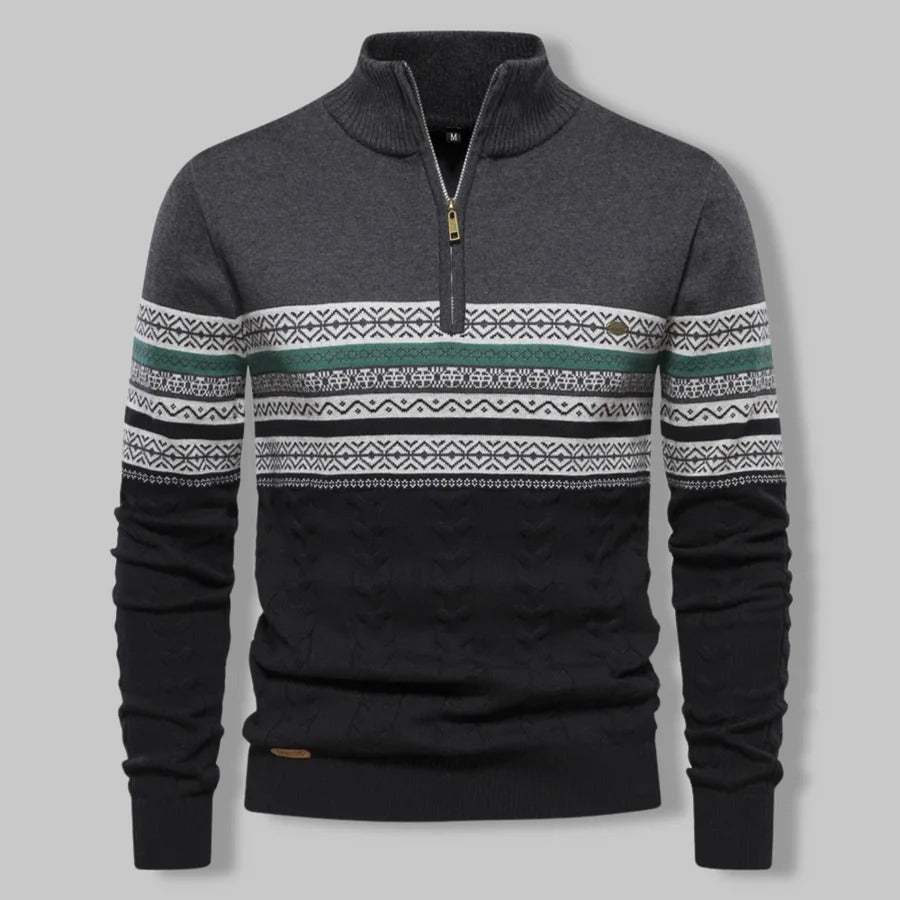 Vintage Sweter z Zamkiem Męski | Idealny na Jesień/Zimę