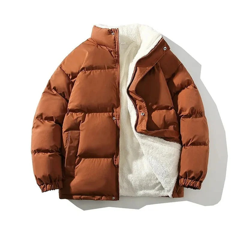 Elegancka Kurtka Puchowa z Podszewką Fleece i Zamkiem Męski | Idealny na zimę
