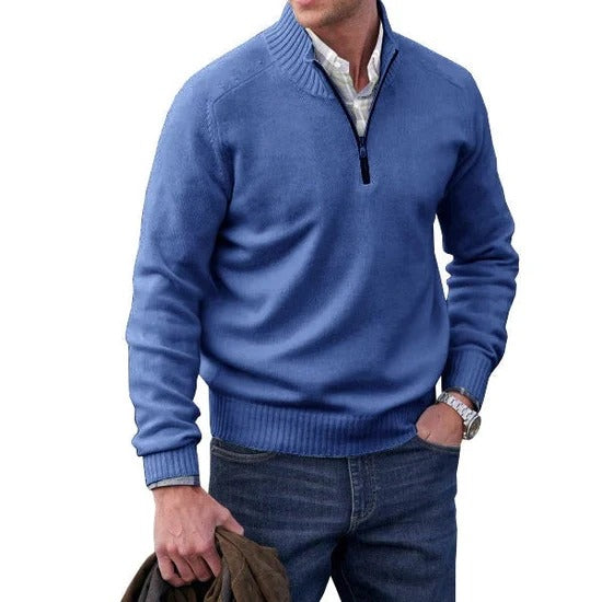Wygodny Polarowy Sweter z Ćwierćzamkiem Męski | Idealny na Jesień/Zimę