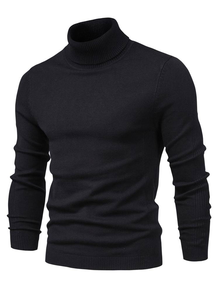Casualowy Sweter z Kołnierzem Stojącym Slim Fit Męski | Idealny na Jesień/Zimę