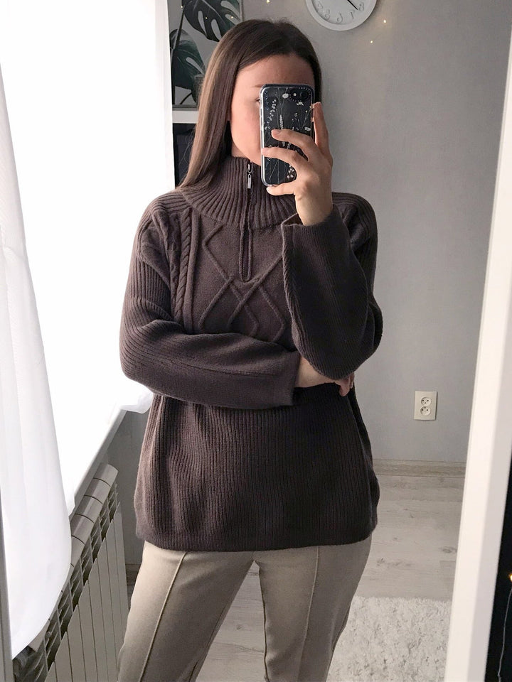 Casualowy Sweter z Wzorem Geometrycznym Damski | Idealny na Jesień/Zimę