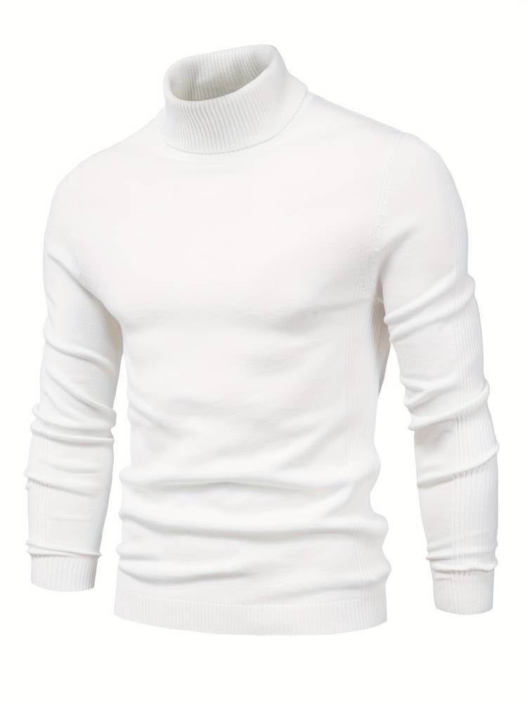 Casualowy Sweter z Kołnierzem Stojącym Slim Fit Męski | Idealny na Jesień/Zimę