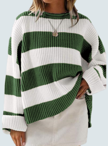 Variant image for Damski Modny Lekki Sweter z Długim Rękawem z Unikalnym Wzorem-9