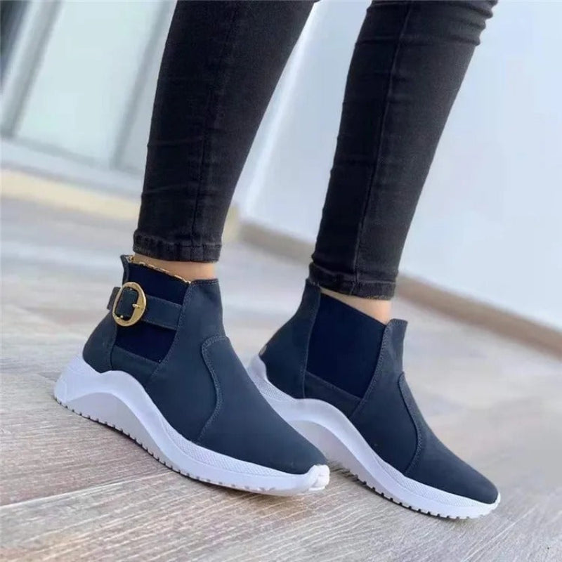 Eleganckie Wsuwane Buty Za Kostkę Z Klamrą Damski | Chic i Idealne na Wszystkie Sezony