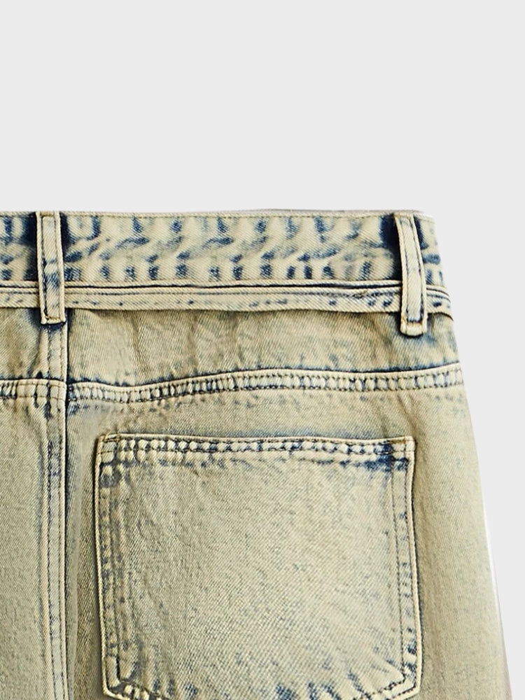 Wypłowiałe Jeansy Vintage Piaskowy Denin Męski | Idealny na codzienne dni