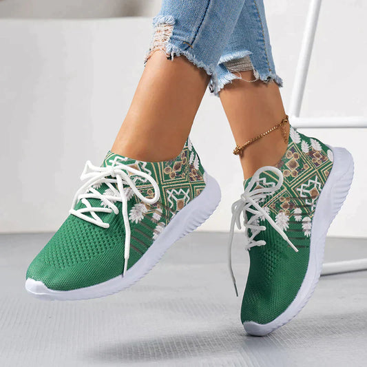 Kobiece Stylowe Syntetyczne Sneakersy z Oddychającego Materiału z Komfortową Wkładką