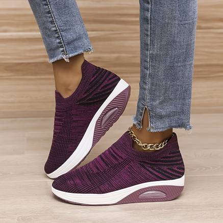Damskie Wygodne Oddychające Sneakersy Slip-On z Miękką Wkładką