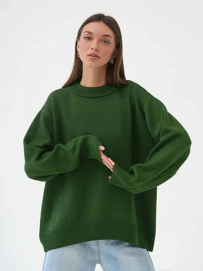 Variant image for Męski Klasyczny Bawełniany Sweter z Okrągłym Dekoltem i Luźnym Krojem-4