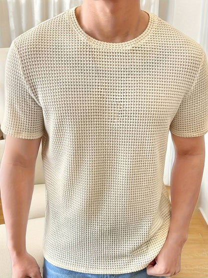 Męski Modny T Shirt z Wysokiej Jakości Materiału z Okrągłym Dekoltem