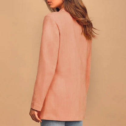 Kobiety Stylowy Poliester Oversized Blazer z Podwójnym Zapięciem