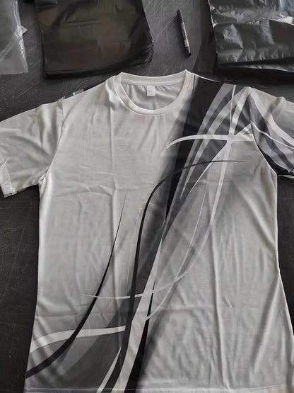 Męski Stylowy Bawełniany T-Shirt z Retro Wzorem