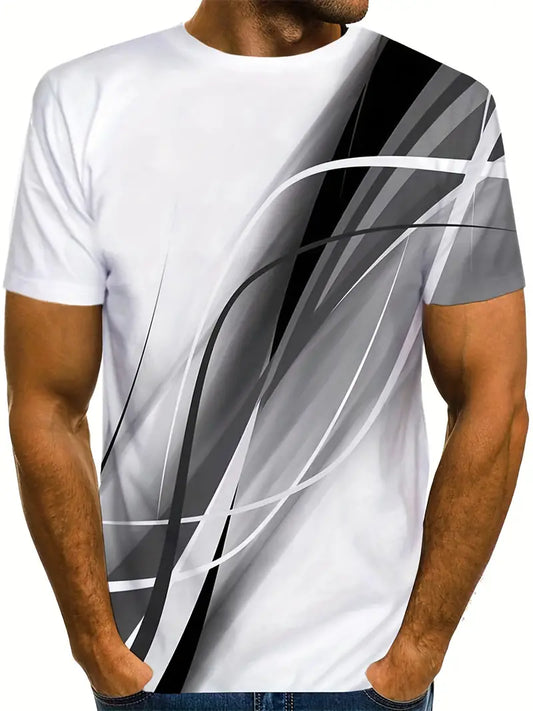 Męski Stylowy Bawełniany T-Shirt z Retro Wzorem
