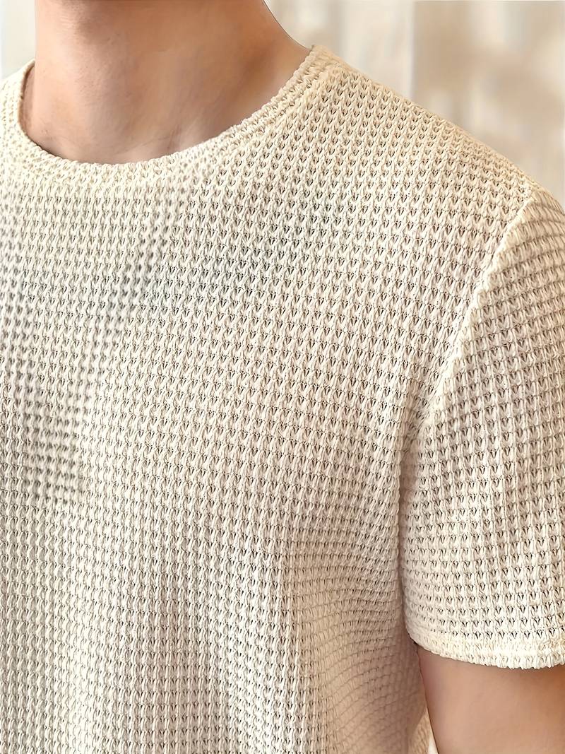 Męski Modny T Shirt z Wysokiej Jakości Materiału z Okrągłym Dekoltem